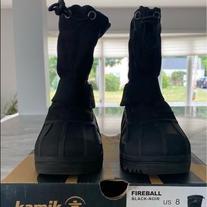 Kamik Fireball Kids Black-Noir Snow Boots Kid Size 8